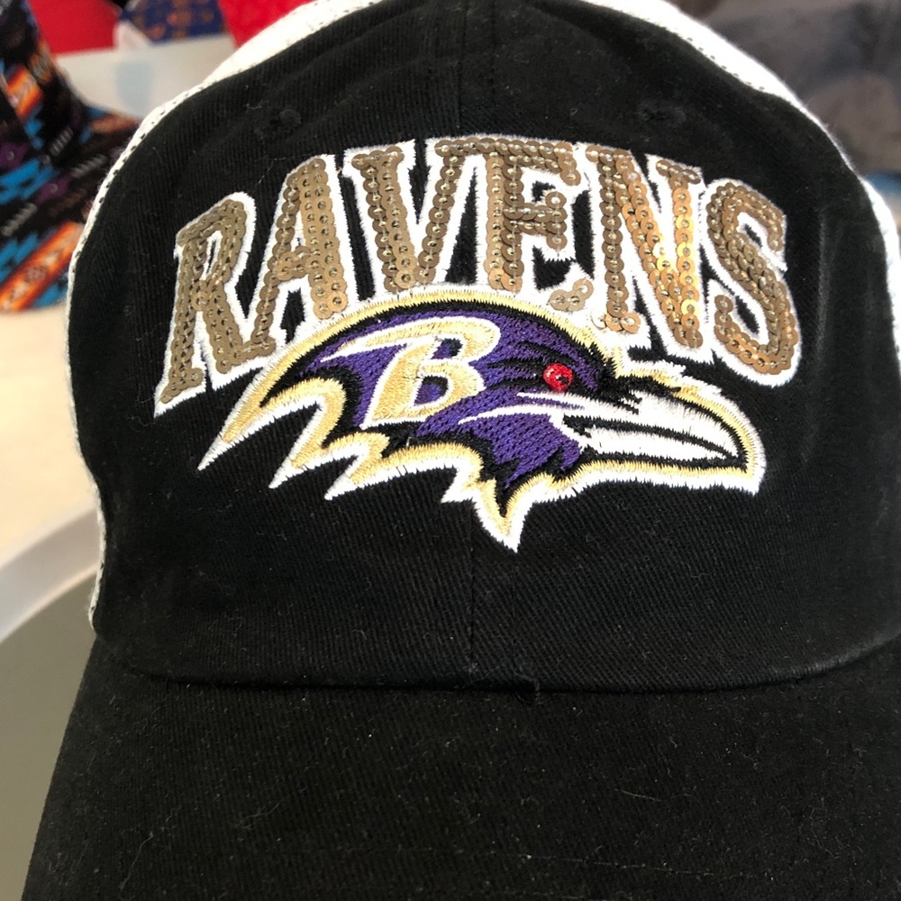NFL Baltimore Ravens Black w Bling Women’s Snapback Trucker Hat Cap NWT Pls Read